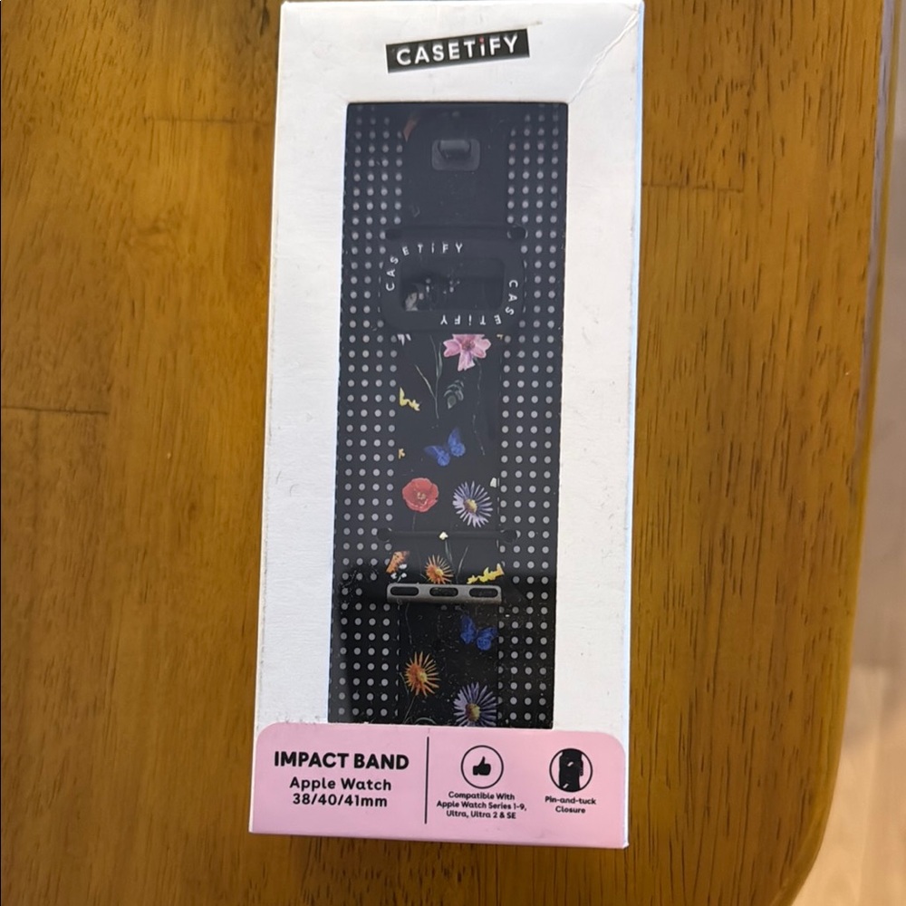 Casetify Black Floral Apple Watch Band
